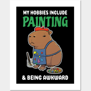 My hobbies include Painting and being awkward cartoon Capybara Posters and Art